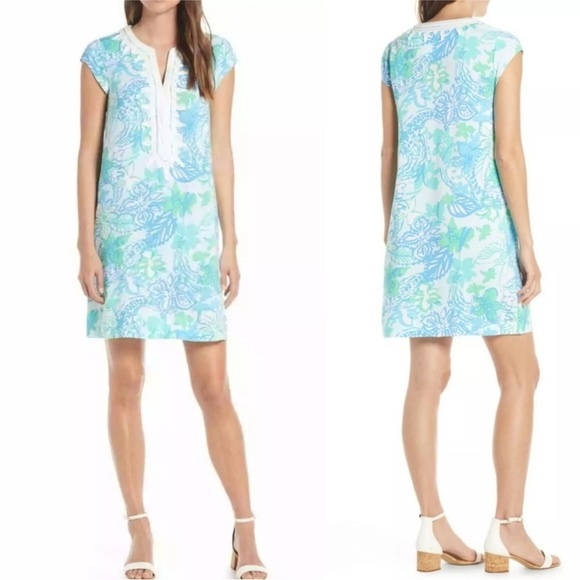 Lilly Pulitzer | NWT Whisper Blue Madia Boom Croc A Locca Tunic Dress M - Picture 7 of 8